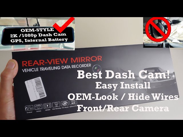 NikoMaku 12" Mirror LCD Dash Cam : OEM Look, GPS, Battery, Front/Rear 2k