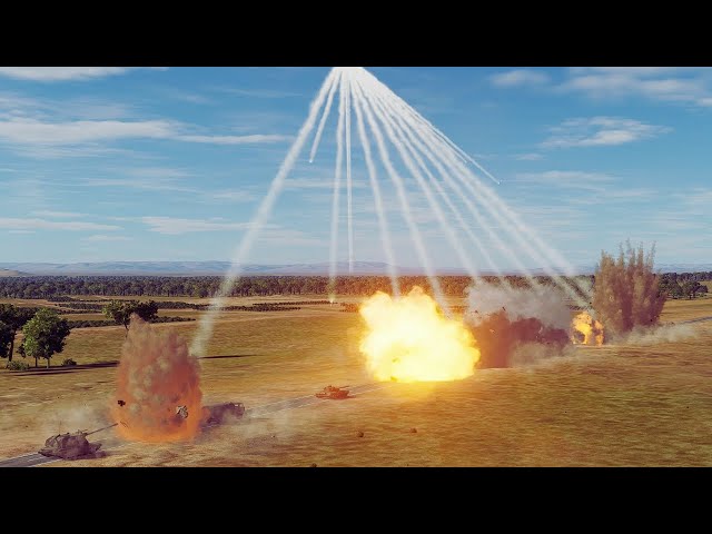HIMARS Artillery Destroys Enemy Tank Line! From Above