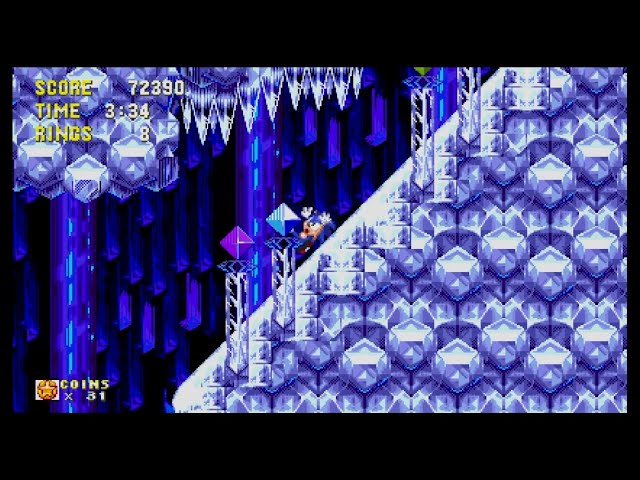 Mario Player Tries Sonic Origins 28 IceCap Zone