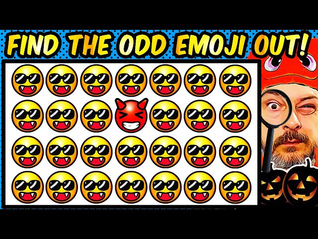 Halloween Brain Games Quiz : Find the Odd Emoji + Spot the Difference Puzzles | Halloween Activities