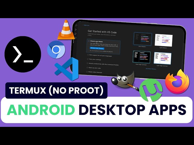 Desktop apps on ANDROID - VS Code, VLC, GIMP... How to install programs on Termux - Linux on Android