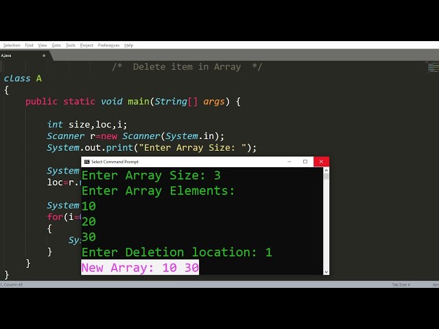 Java program to delete array element | Learn Coding