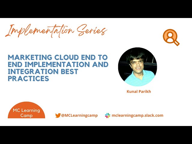 Marketing Cloud End to End Implementation and Integration