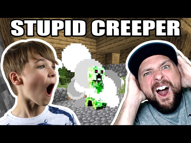 DAD LEFT DOORS OPEN AND STUPID CREEPER SNEAKED IN AND DESTROYED OUR HOUSE in MINECRAFT (Episode 10)