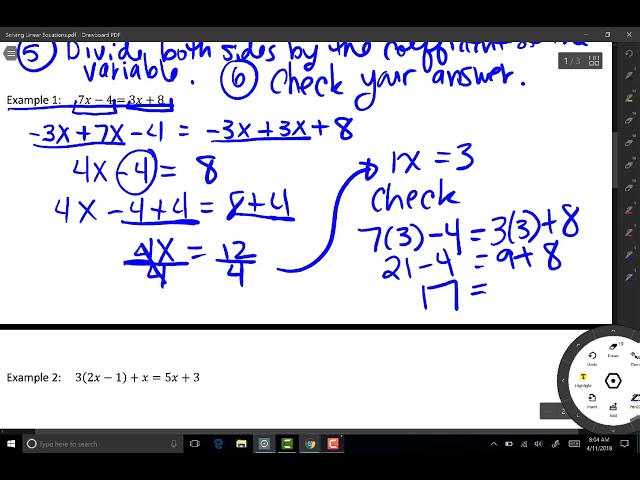 Introduction to Solving Linear Equations of One Variable
