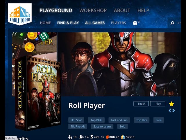 Let's chat and play Roll Player on Tabletopia!