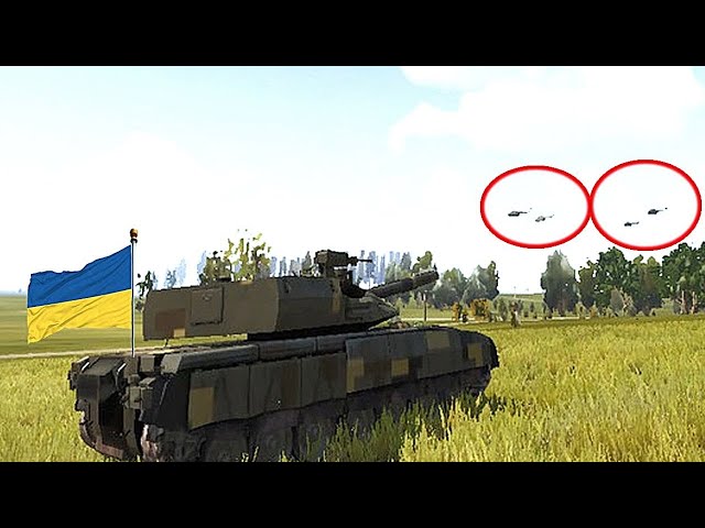 Newest Russian KA-52 Combat Helicopters Shot Down by Ukrainian T-72 Tanks in Cremia Today - Arma 3