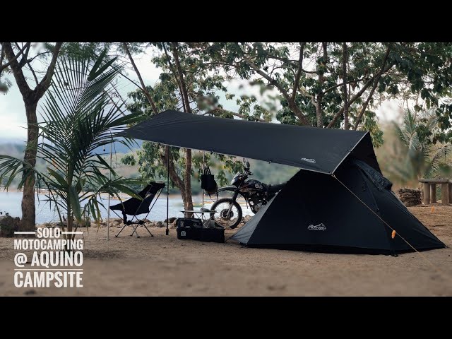 SOLO MOTOCAMPING IN AQUINO CAMPSITE, MORONG, BATAAN PHILIPPINES, RELAXING, SOUNDS OF NATURE.