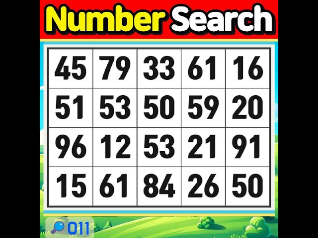 NumberSearch.Exercise your brain every day【Memory | Concentration | Brain training | Brain quiz】#011