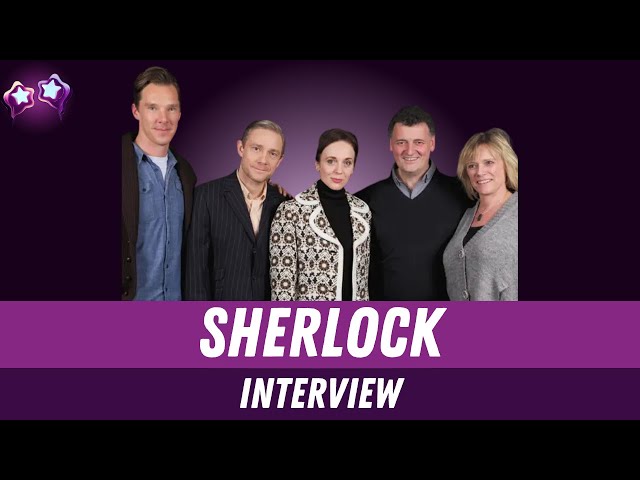 Sherlock BBC TV Cast Interview: Benedict Cumberbatch, Martin Freeman, Amanda Abbington Steven Moffat