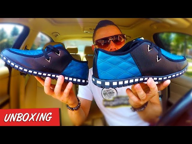 A&B FASHION SPORT Shoes - $10 Blue Black Quilted Sneakers / Chukka Boots Unboxing & Review