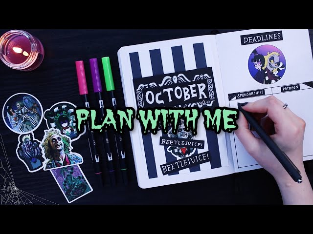 OCTOBER PLAN WITH ME | beetlejuice theme (planner)