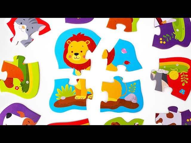 Learn Animal Names and Facts With Cool Puzzles - Best Educational Video for Kids