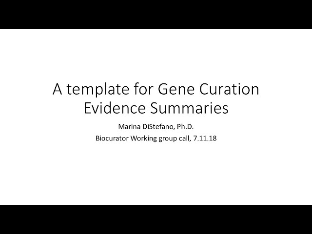 ClinGen Gene Disease Clinical Validity curation summaries