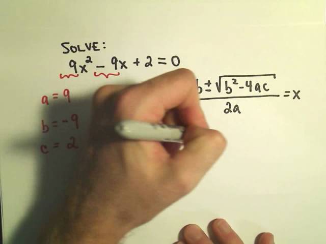 Solving Quadratic Equations using the Quadratic Formula - Example 1