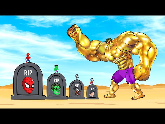 Rescue SUPERHEROES HULK GOLD Family & SPIDERMAN vs VENOM : Who Is The King Of Super Heroes ? - FUNNY