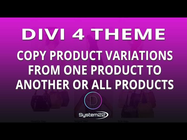 Divi 4 Copy Product Variations From One Product To Another Or All Products 😎