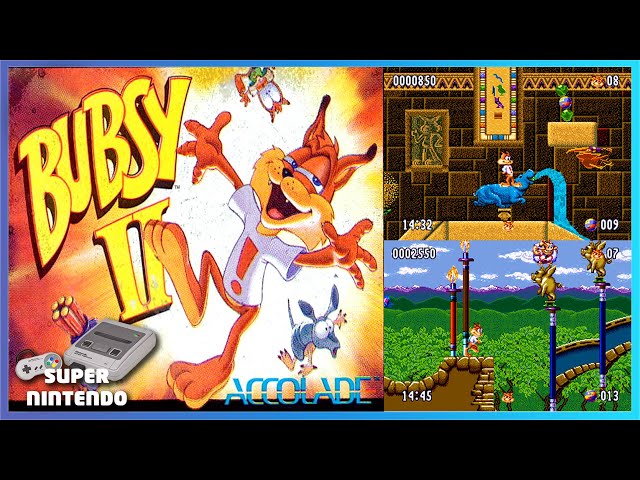 Bubsy II - Super Nintendo (SNES) gameplay on Mister FPGA