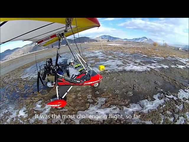 64. Flying AirBorne Trike in Heavy Turbulence, Kamloops, Feb 13, 2014, Version 2