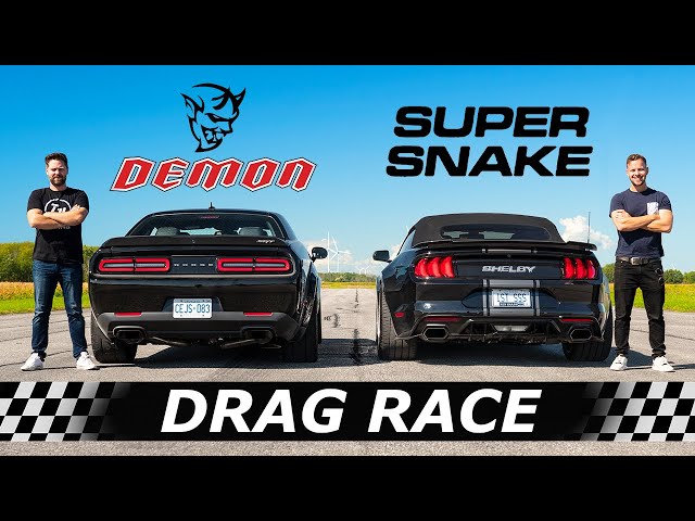 Dodge Demon vs Shelby Super Snake Widebody // DRAG & ROLL RACE
