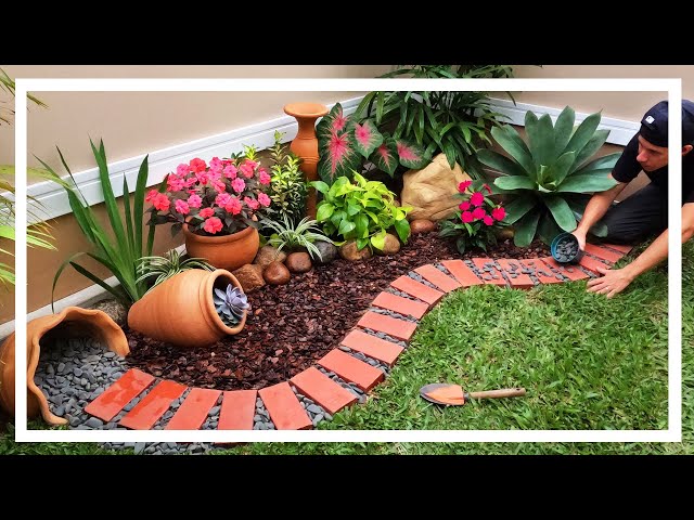 Beautiful garden decor with creative border / Garden ideas