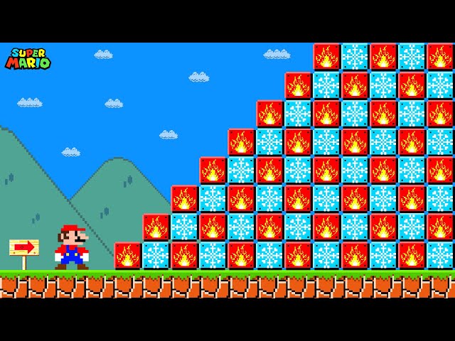 Can Mario Collect 999 FIRE - ICE Item Blocks In New Super Mario Bros.Wii?..| Game Animation