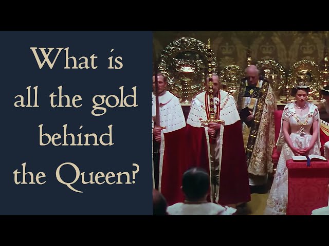 What is all the gold behind the Queen?  - The display of plate at the British Coronation