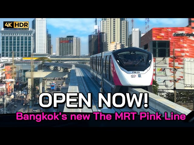 🇹🇭 4K HDR | Open Now! Bangkok's new The MRT Pink Line (30 stations)