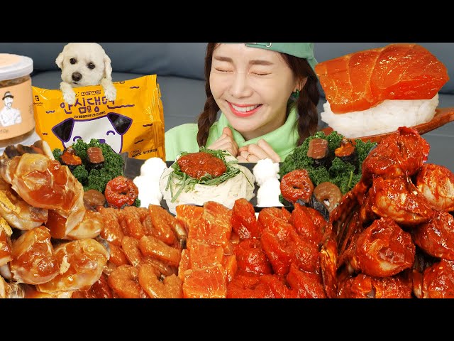 [Mukbang ASMR] PARTY 🔥 Spicy & Soy sauce marinated crabs 🦀 Marinated salmon & Shrimp Eating Ssoyoung