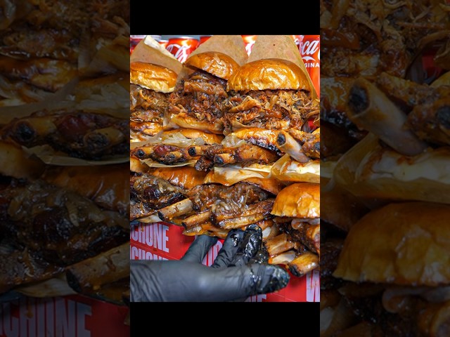 Amazing! 48 hour aged pork rib BBQ sandwich - Korean street food #shorts
