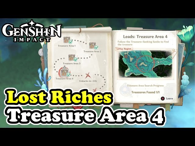 Treasure Area 4 Locations Lost Riches Day 4 Event Genshin Impact