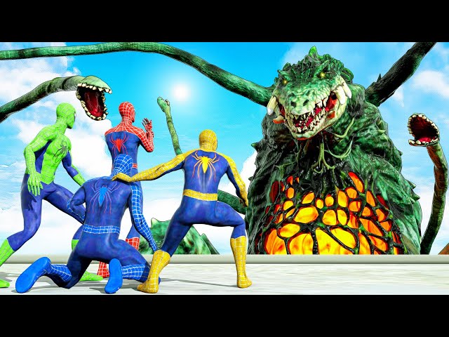 Team Spiderman (2002) vs Biollante Kaiju | Into the MonsterVerse - Super Epic Battle - KjraGaming