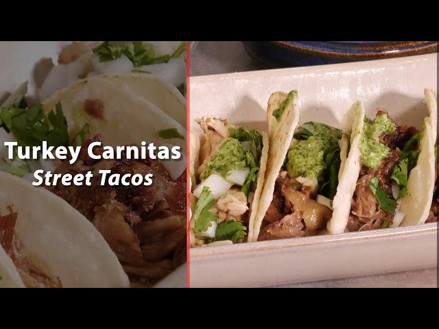 Leftover Turkey Street Tacos! - Turkey Carnitas and Mojo Sauce - Cooking Made Easy with June