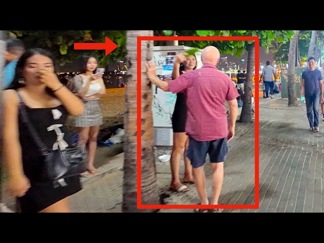 Wow, Grandpa is having an amazing time on Walking Street in Pattaya, Thailand!