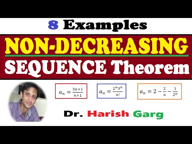 Non-Decreasing Sequence Theorem & Examples