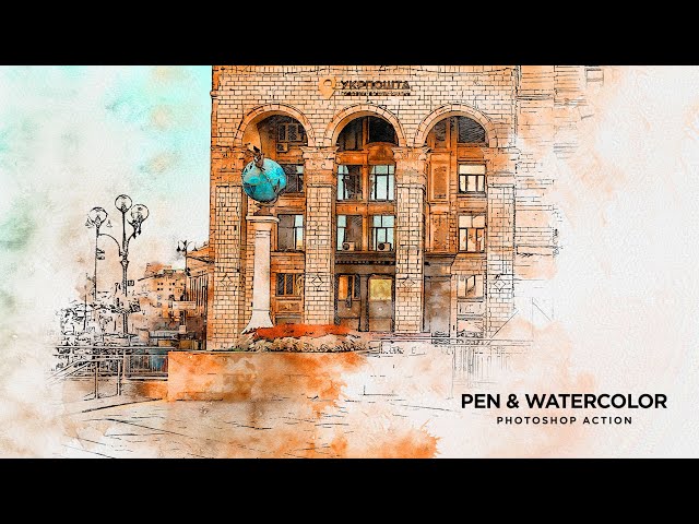 Pen & Watercolor Photoshop Action Tutorial