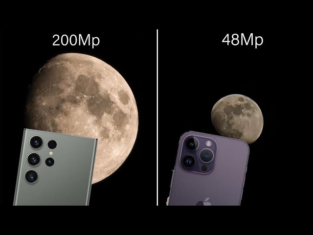 Samsung Galaxy S23 Ultra Vs iPhone 14 Pro Max Live Hands On Night Moon Zoom Test