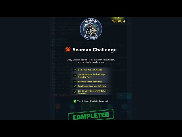 How to Complete Bitlifes Seaman Challenge