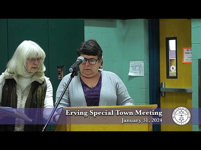 Erving Special Town Meeting, January 31, 2024