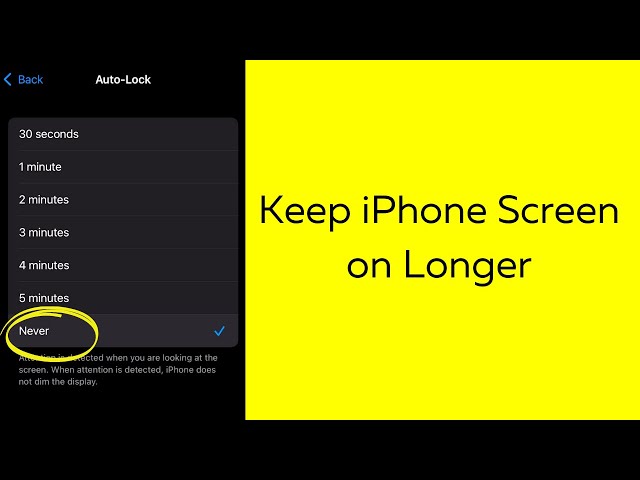 How to keep screen On Longer in iPhone