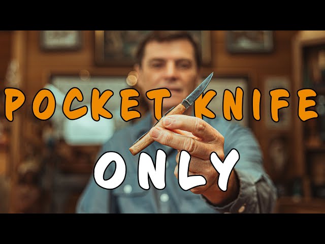 Pocket Knife ONLY || Wood Carving A Eye With Only A Pocket Knife