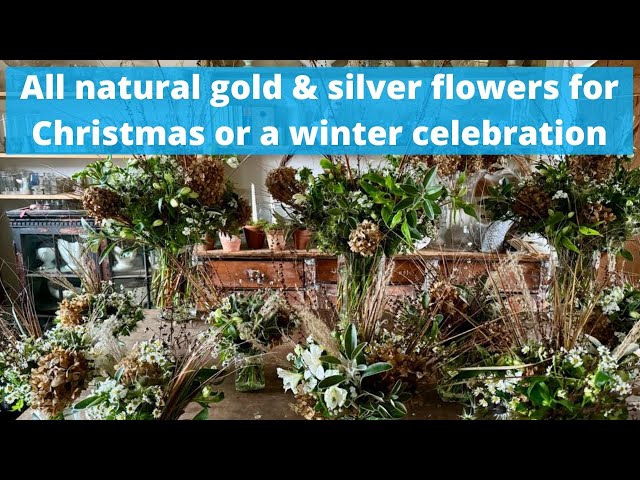All natural gold and silver flowers for Christmas or any winter celebration