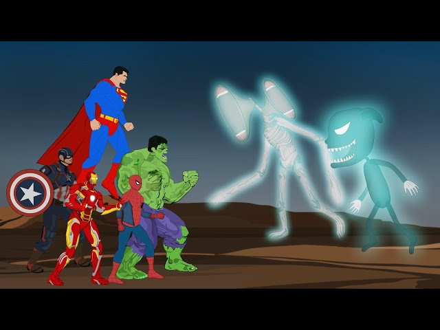 Team Hulk VS Siren Head - Cartoon Cat Becomes Ghosts [HD] | SUPER HEROES MOVIE ANIMATION