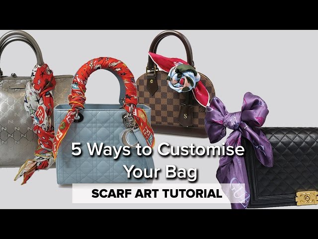 How to Tie a Scarf to a Handbag // 5 STYLES