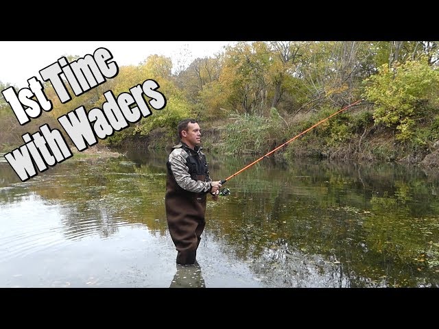 First Time Creek Fishing with Waders! Staying Dry and Warm in Neoprene! San antonio fishing