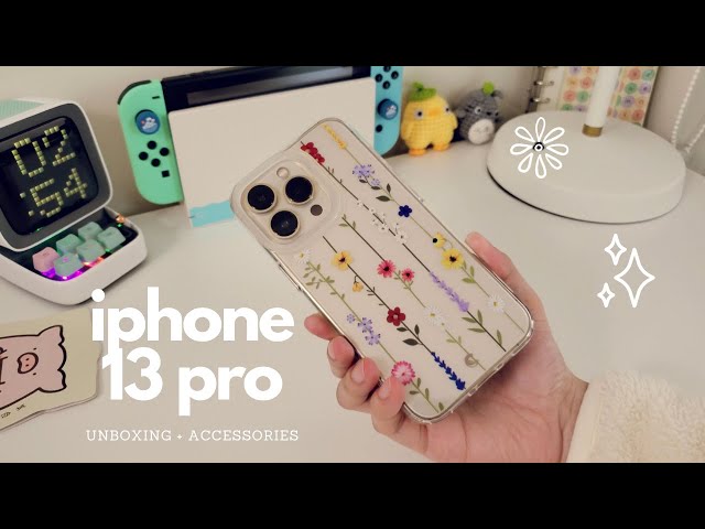 🍎 iphone 13 pro gold 128gb unboxing + accessories