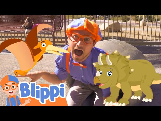 Blippi Visits Dinosaur Exhibition to Learn About Eggs and Fossils | Blippi | Moonbug Kids - Fun Zone