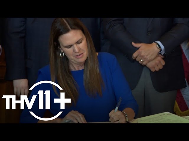 Gov. Sarah Sanders signs FOIA change, tax cuts into law