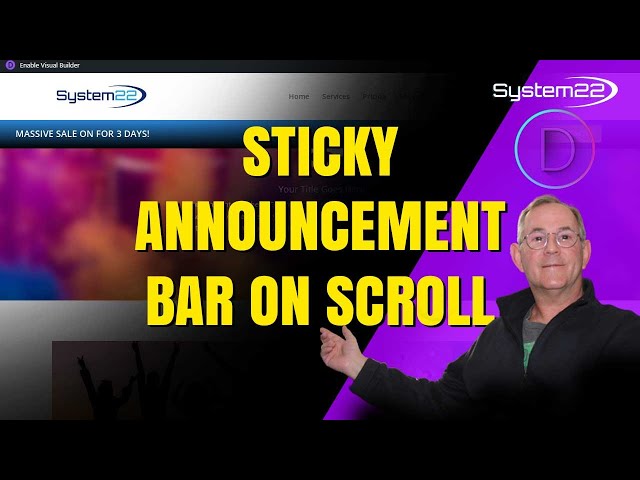 Divi Theme Sticky Announcement Bar On Scroll