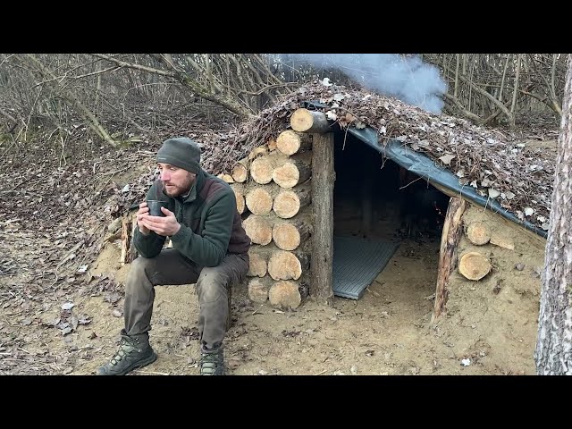 Building an Underground Shelter Against the Cold | My Hidden Refuge During Winter.